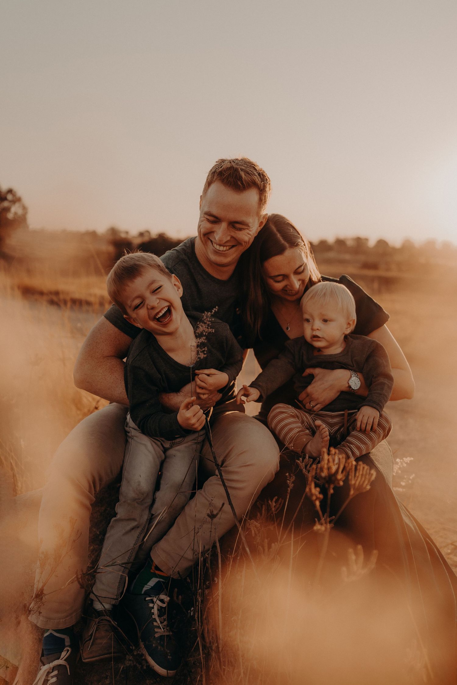 Outdoor family photoshoot in Johannesburg at golden hour