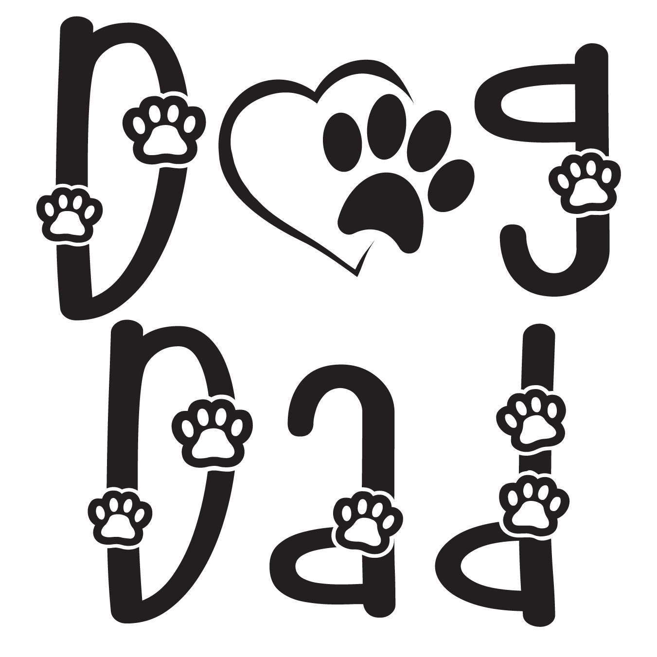 Dog Dad text with paw prints design