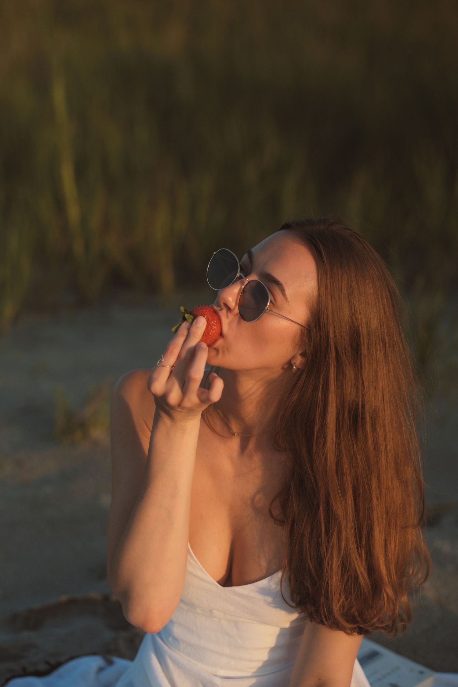 Creative photography of model on Charleston beach