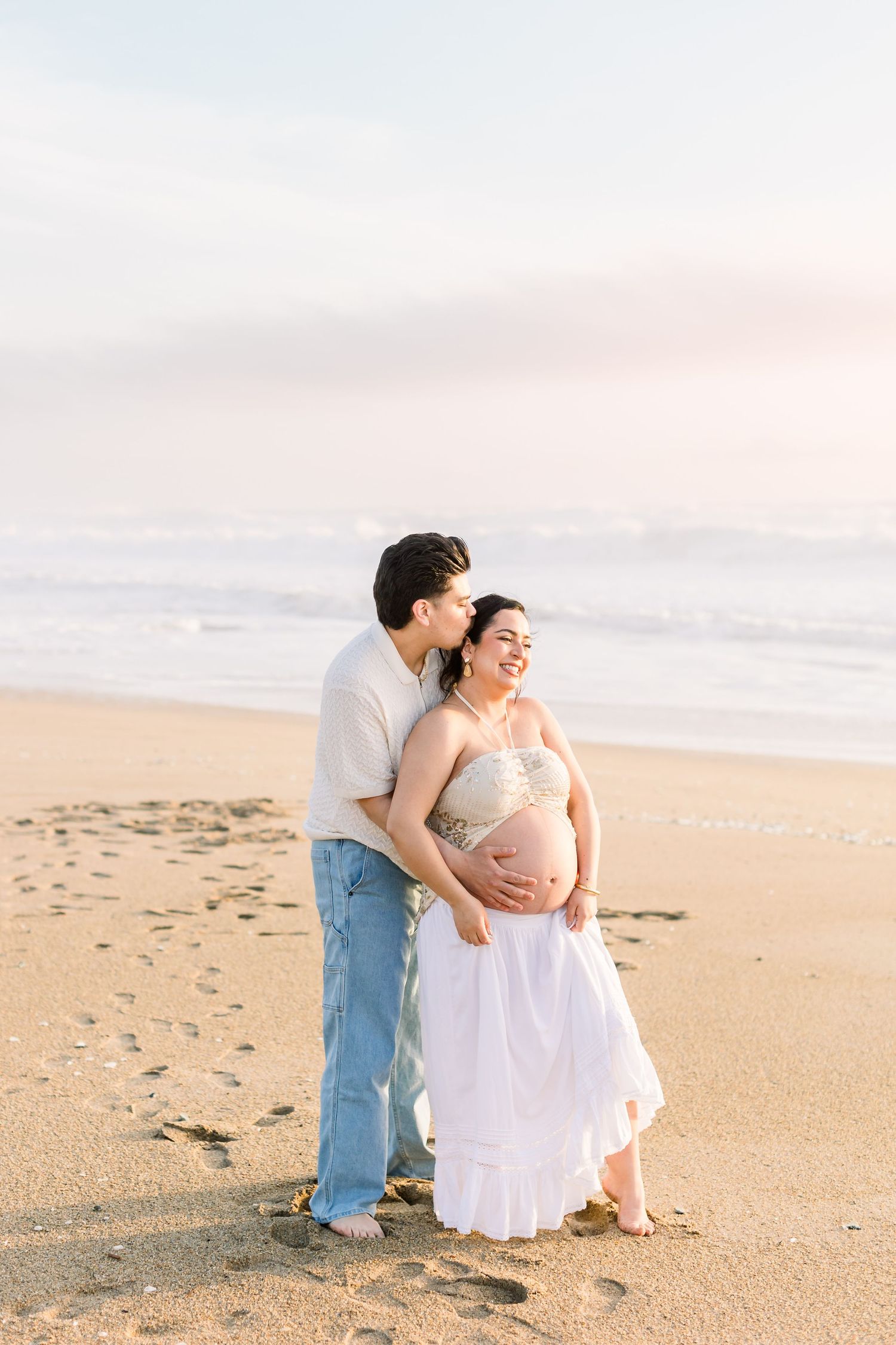 Santa Cruz Beach Maternity Session. Davenport, CA