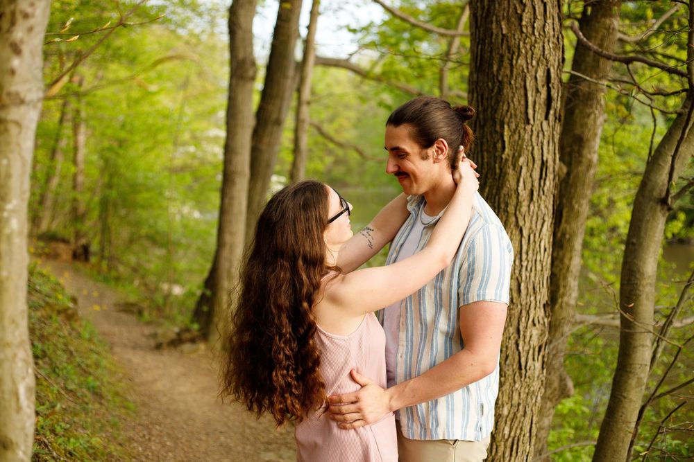Couple in forest in Youngstown, Ohio