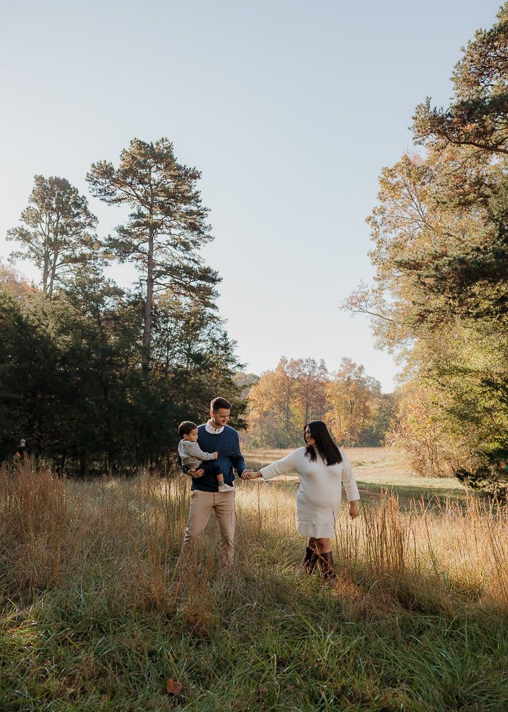 Cute family session at Fisher Farms in Davidson, NC.