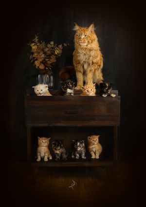 Cats kitten litter Maine Coone cheshire photography