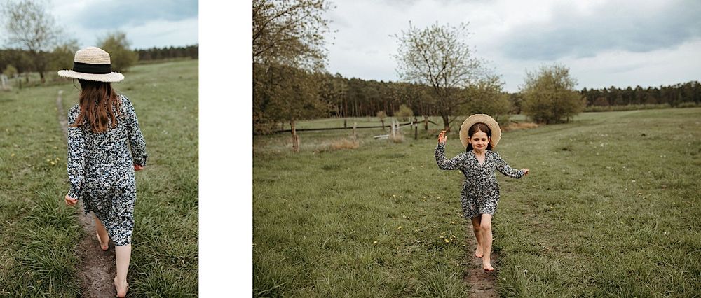 People enjoying a casual outdoor photoshoot in a green spring meadow.