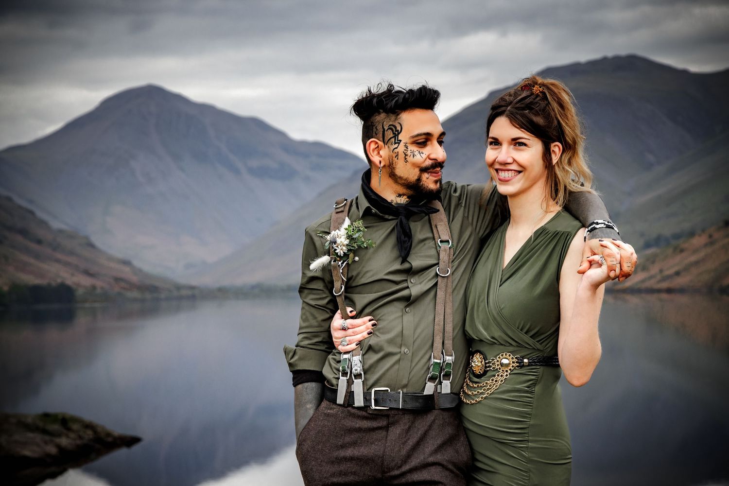 Lake District Elopement Photographer, Bride and Groom at Wasdale