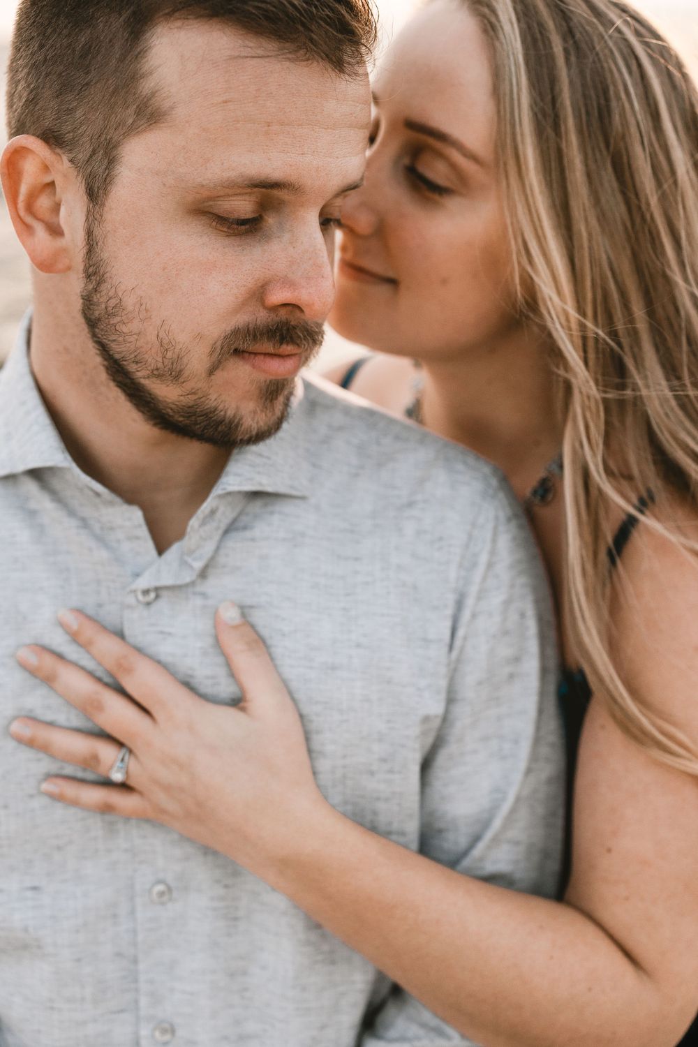 Engagement photo session in Michigan capturing genuine moments of love and connection