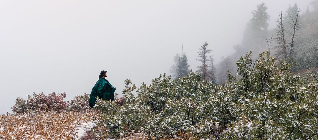 Joe on a snowy mountain.