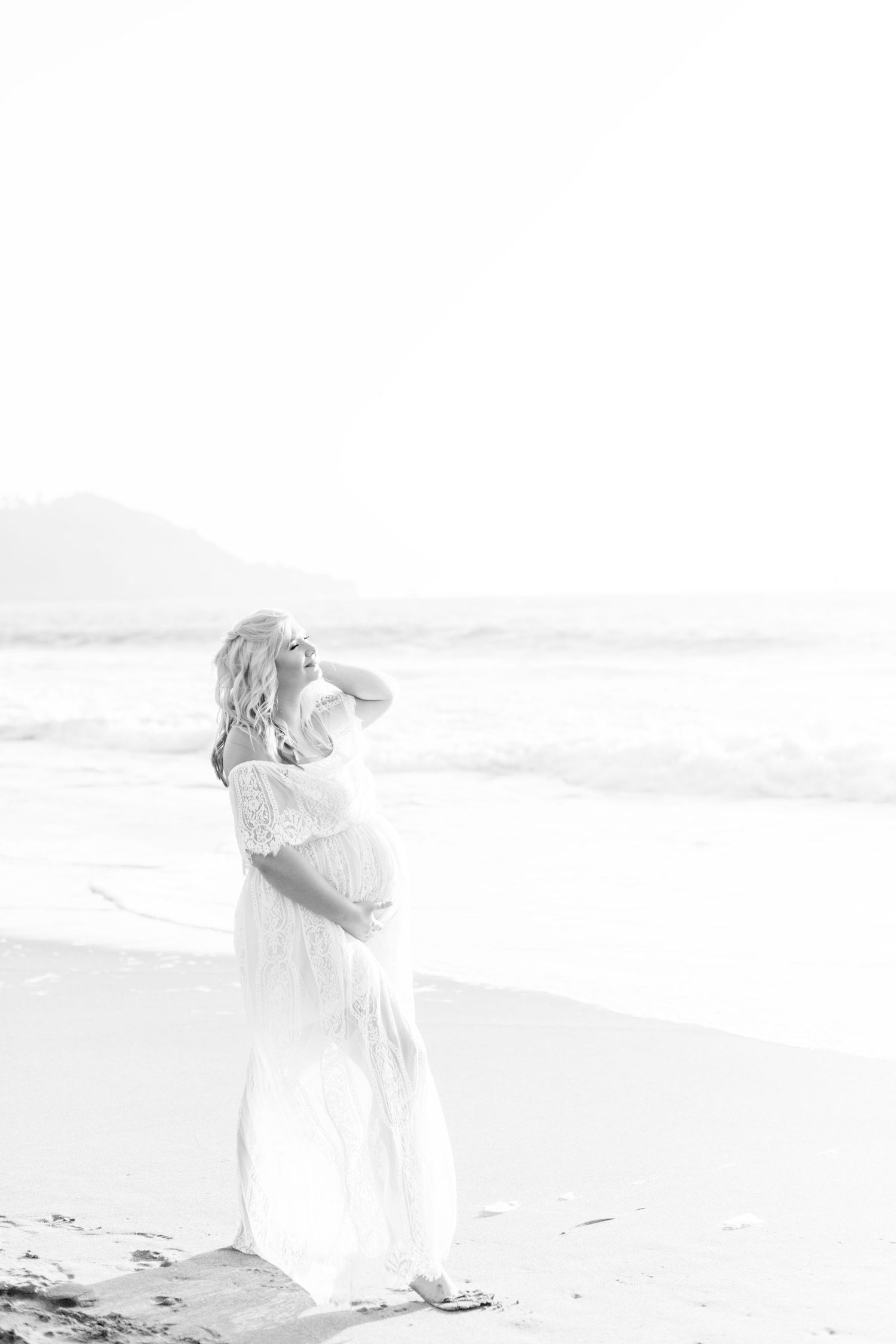 Dreamy beach photography sequence with soft lighting and romantic poses.