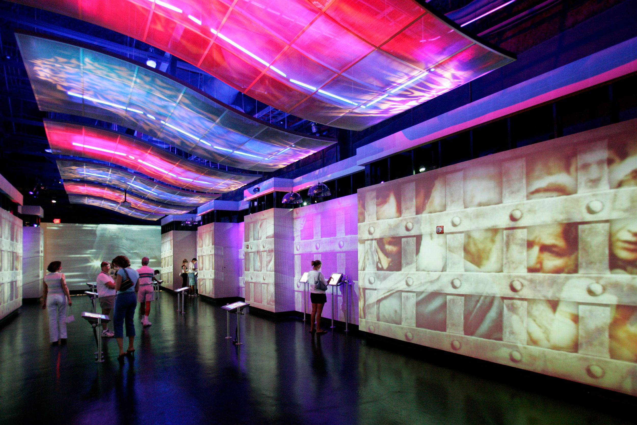 Architectural photo inside of the National Underground Railroad Freedom Center in Cincinnati, Ohio