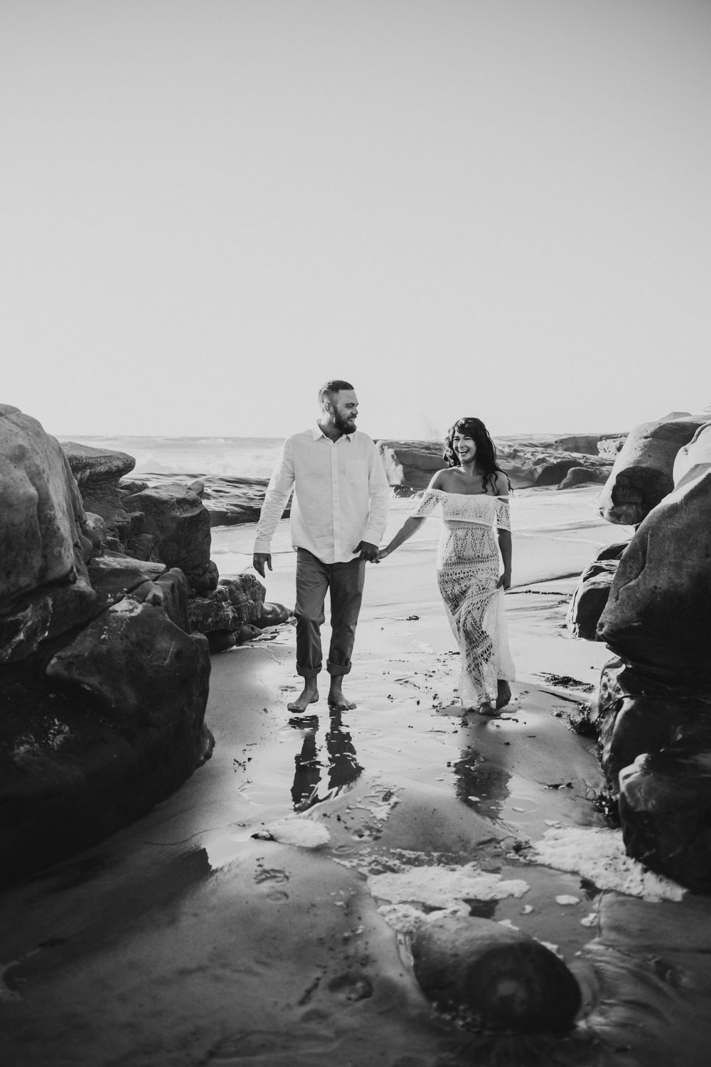Black and white beach photos
