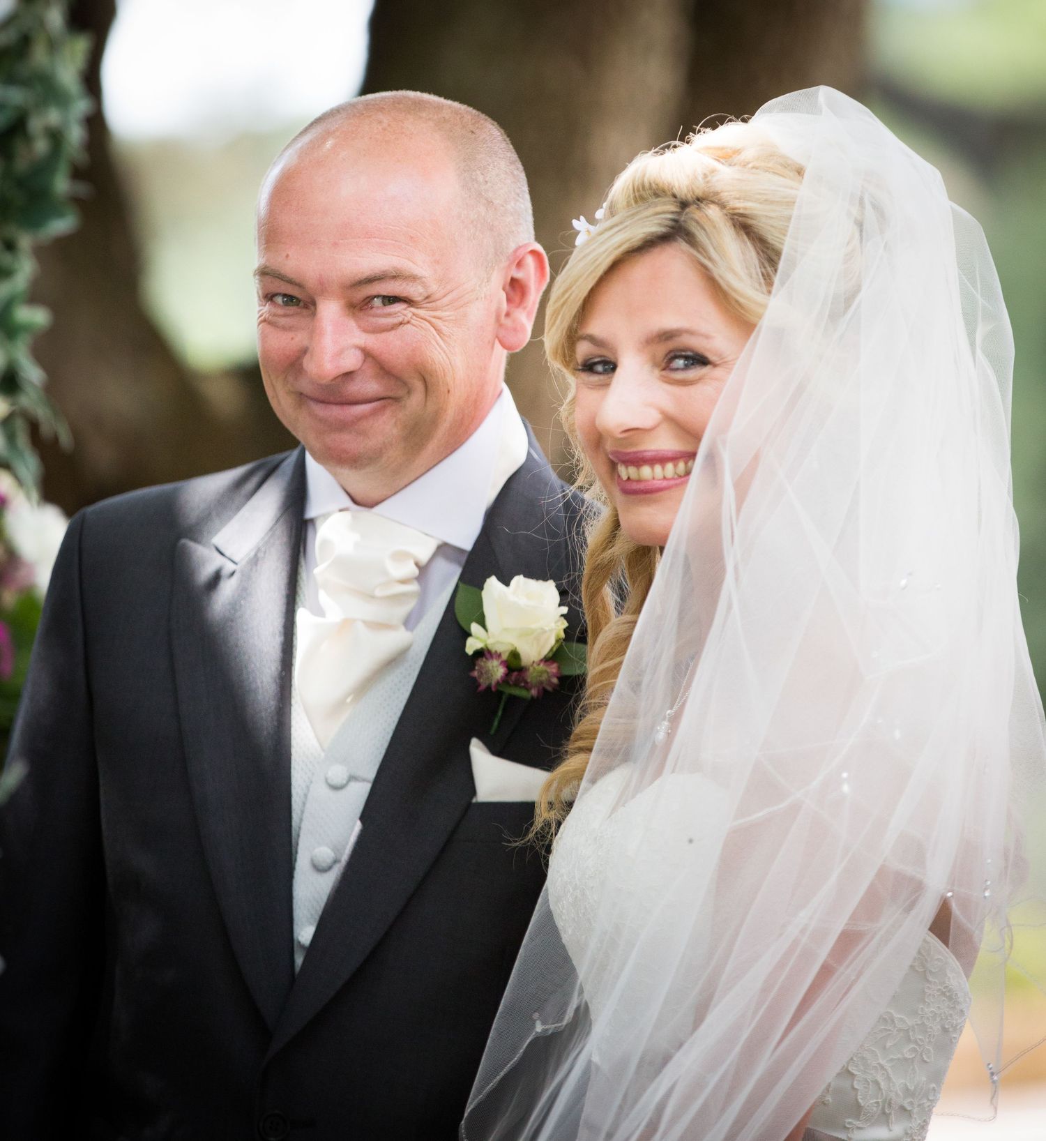Intimate wedding moments captured in a sequence of close-up shots with natural lighting.