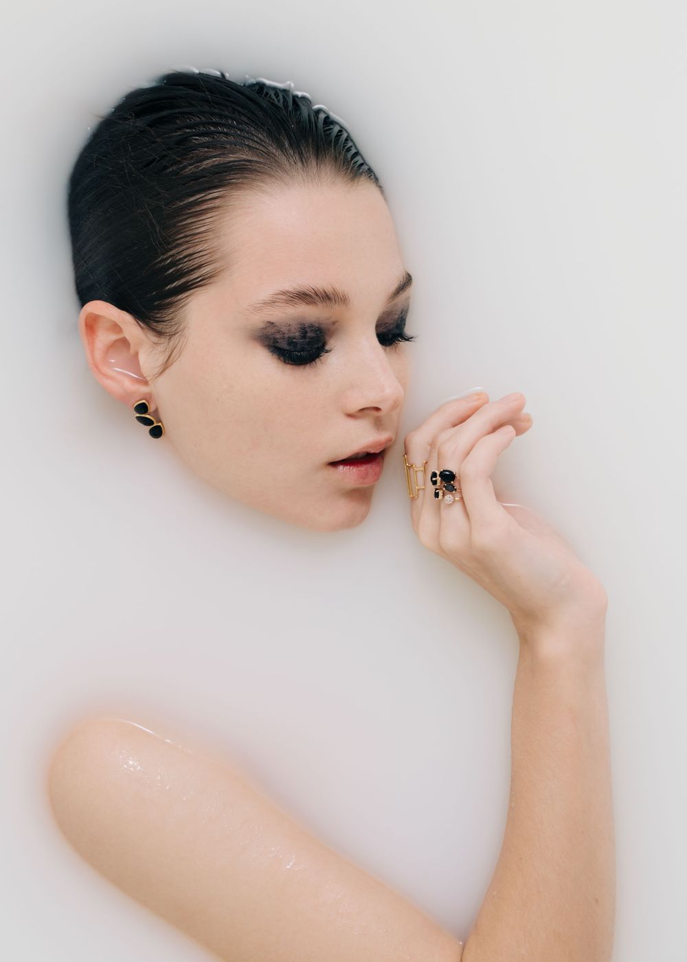 Face on water editorial shot by Bill Chen photography