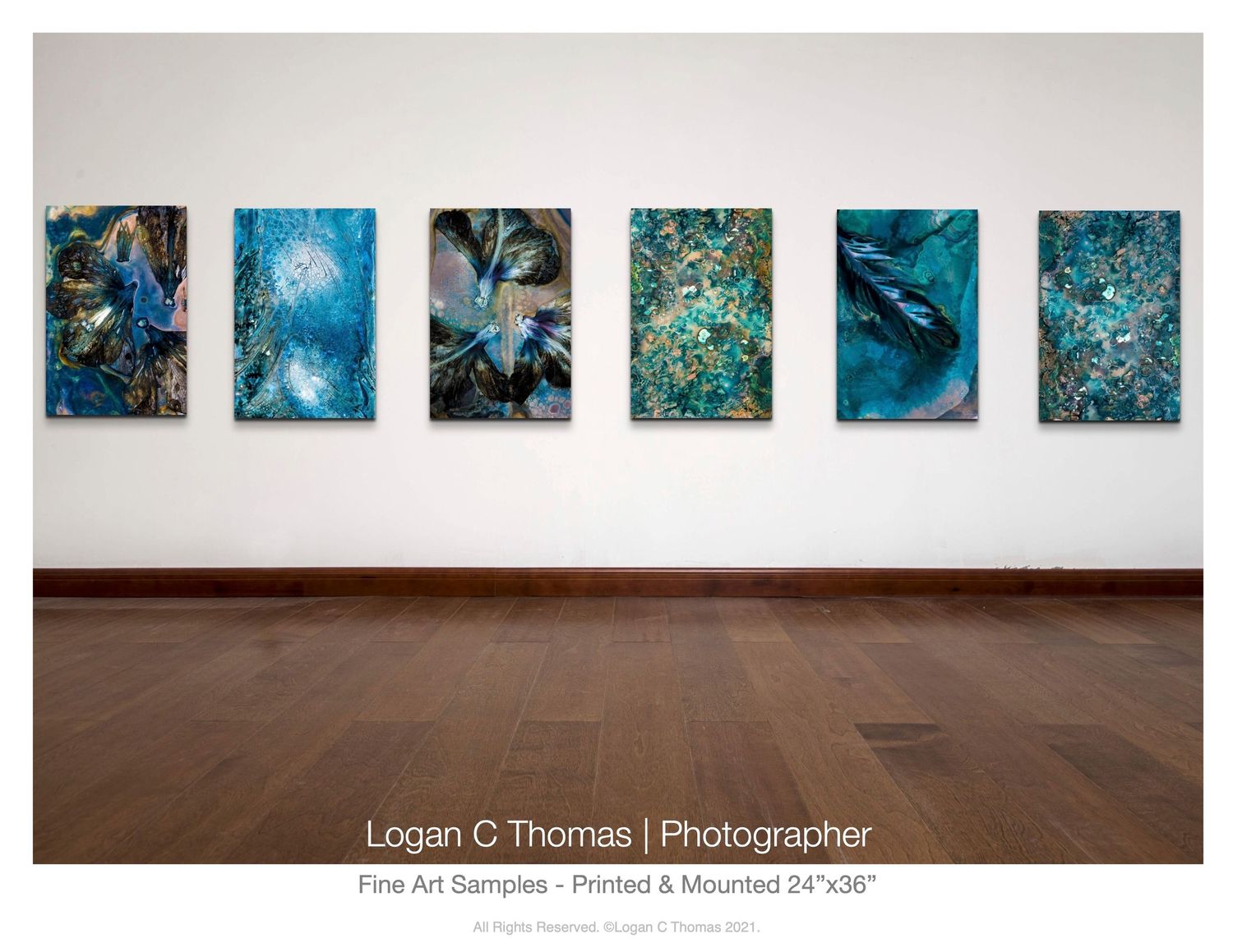The small cyanolumens purchased as part of the fine art commission for QP Bistro at the Cliff Barbados by Logan C Thomas