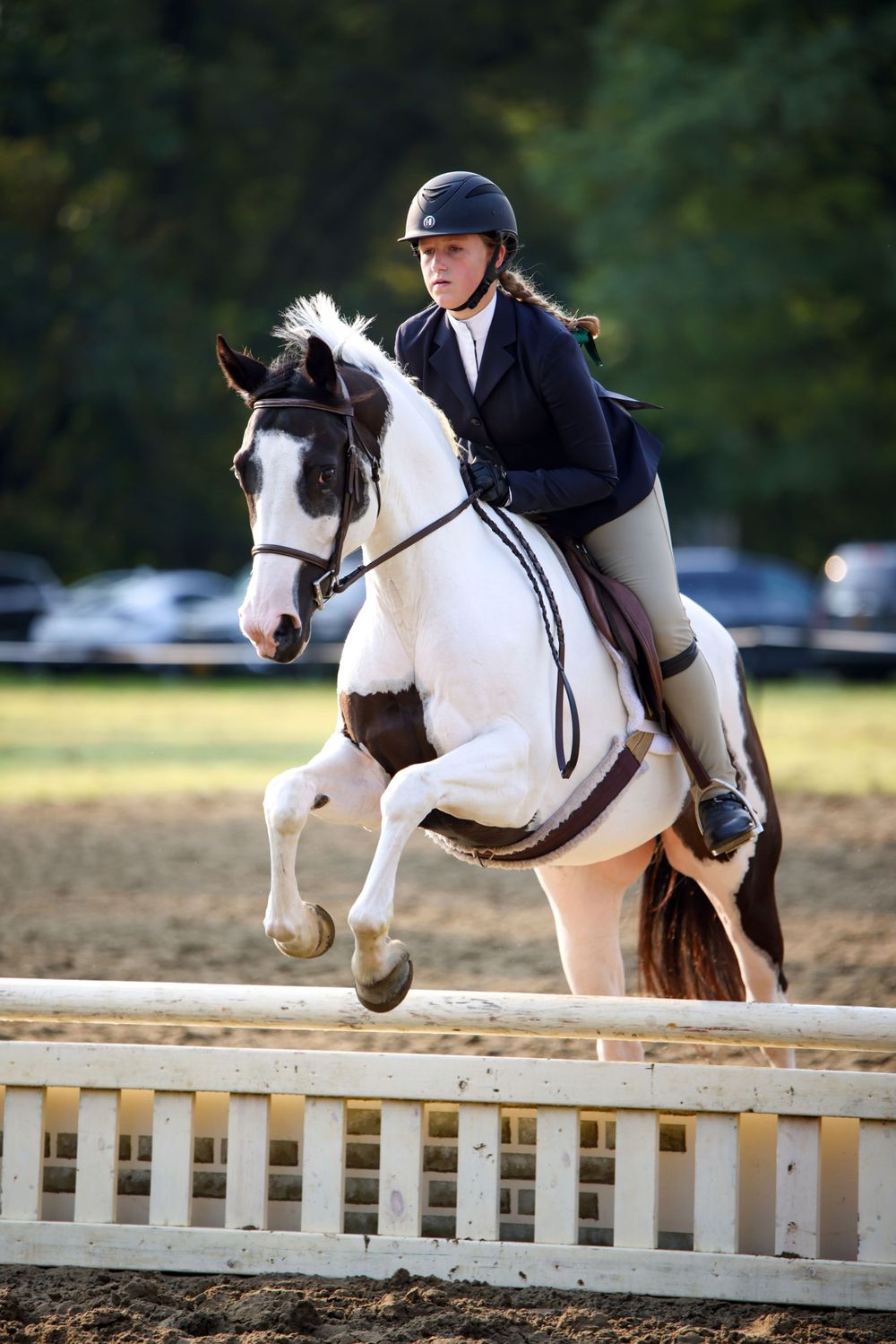 beginner riding jumping a small hunter jump in sun  captured by q2 photography at stockade polo and saddle club