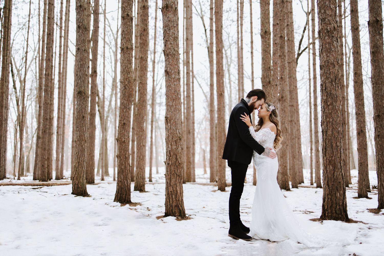 Oak Openings Elopement photos in the snow captured by photographer Autumn Case with DreamStudios LLC out of Toledo Ohio