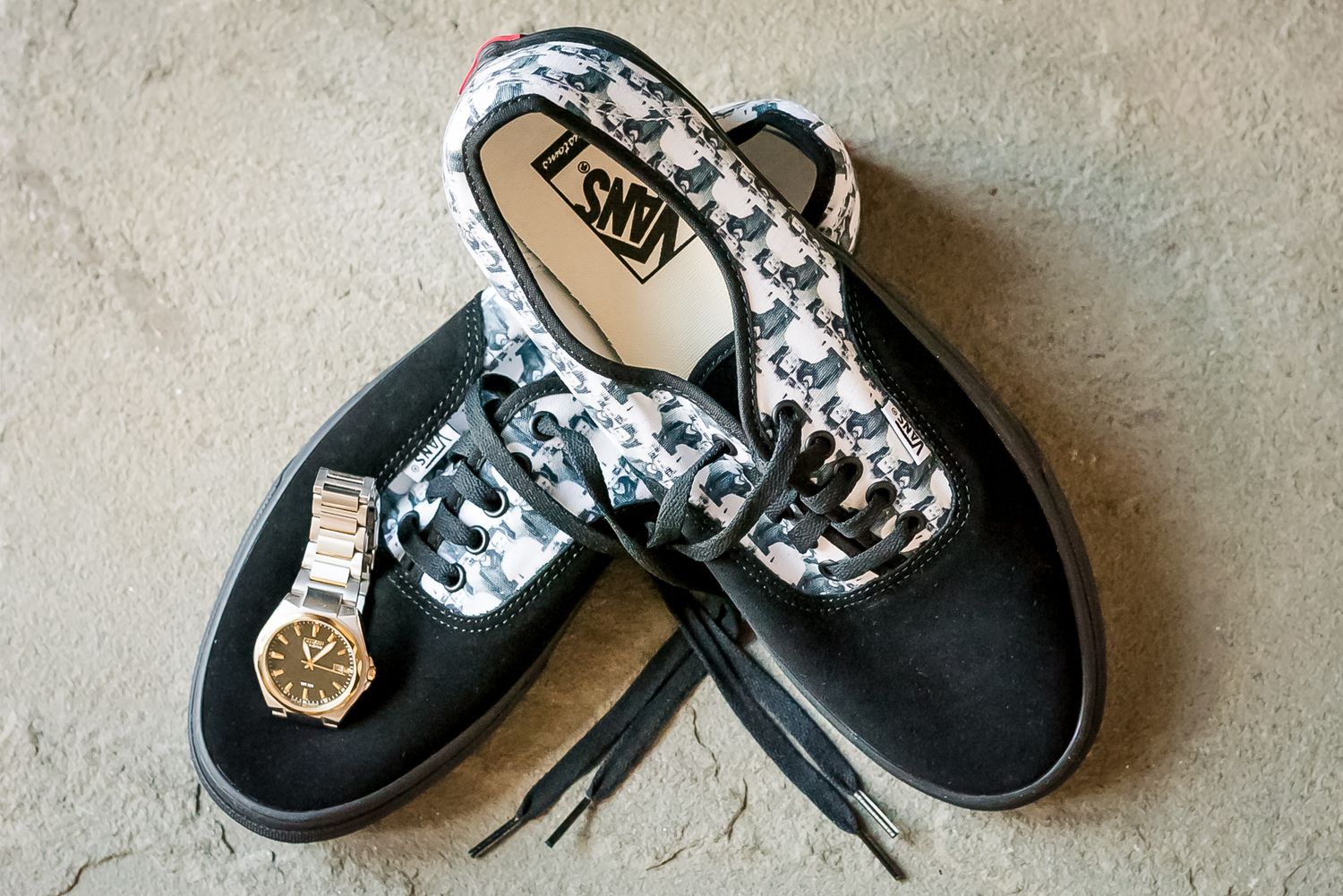 Grooms custom shoes and watch. Photo taken in Hope, B.C. by Kari Mills Photography.