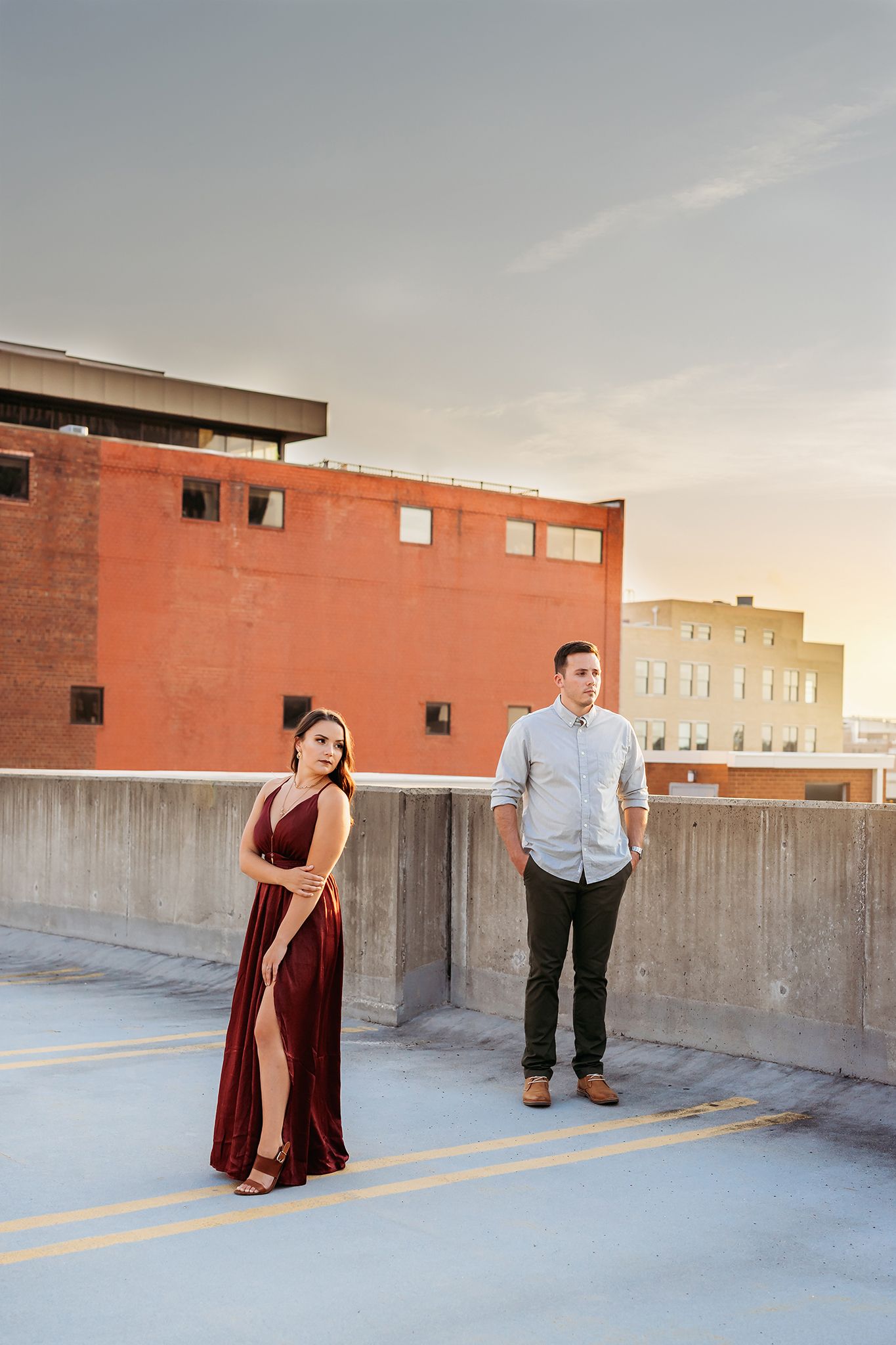 Couple on rooftop Akron Ohio Jessica Hepp Photography