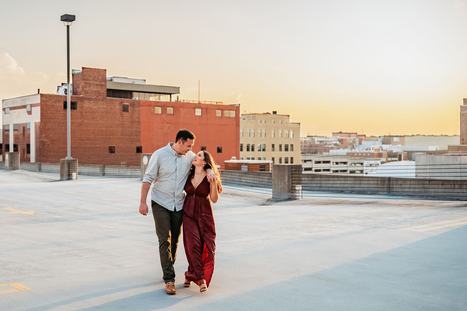 Couple on rooftop Akron Ohio Jessica Hepp Photography