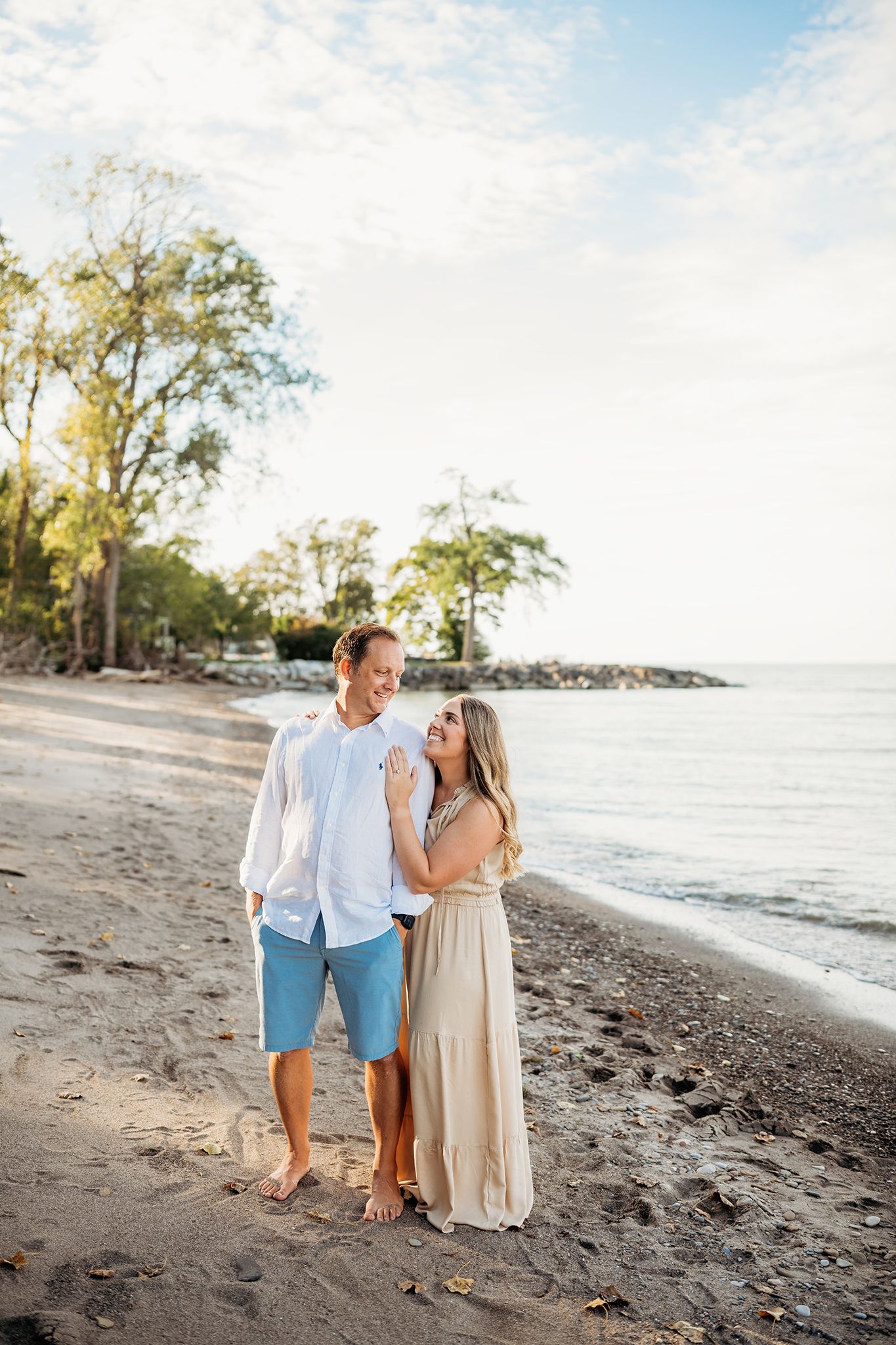 Couple at Huron Ohio beach Jessica Hepp Photography
