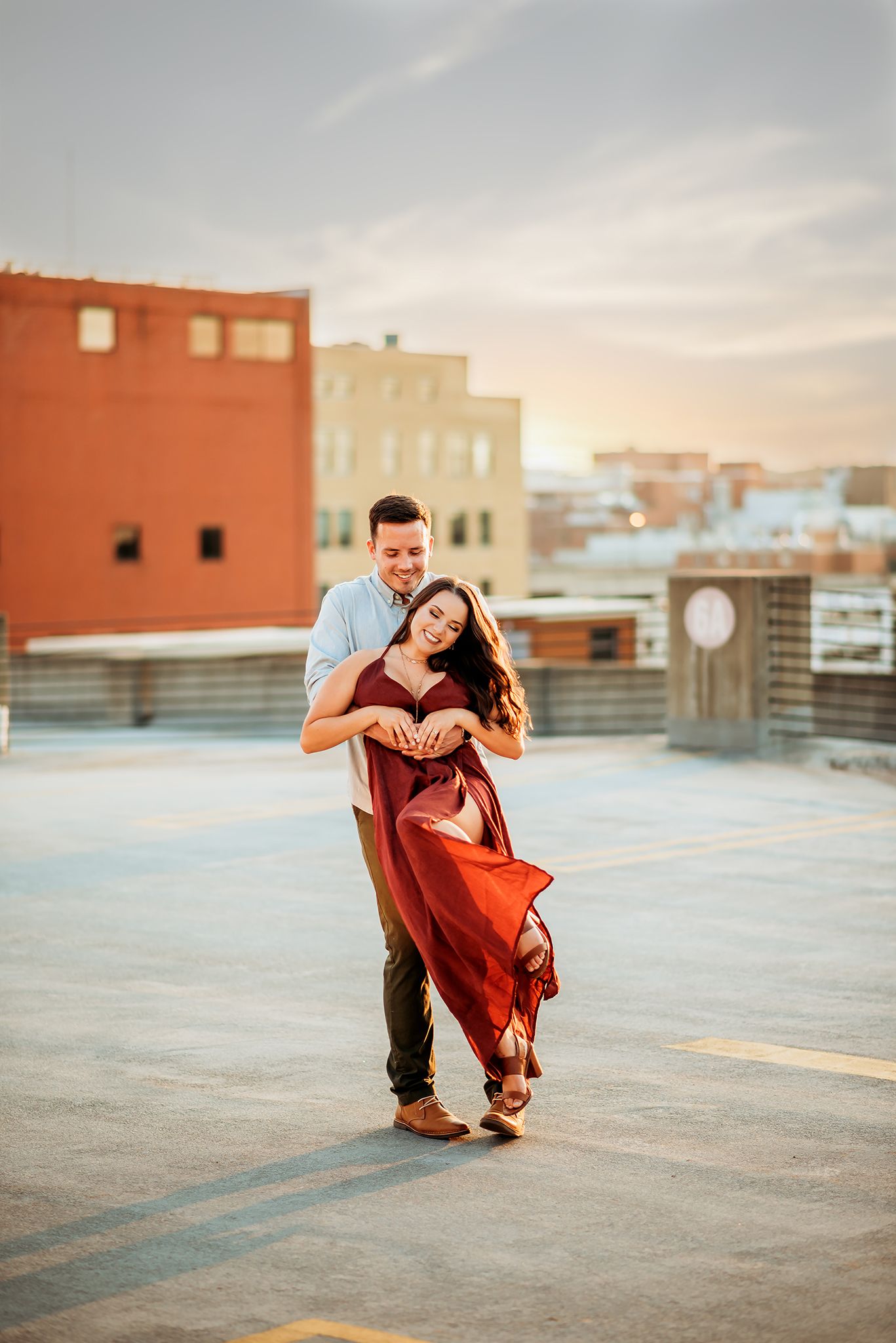 Couple on Akron Ohio rooftop Jessica Hepp Photography