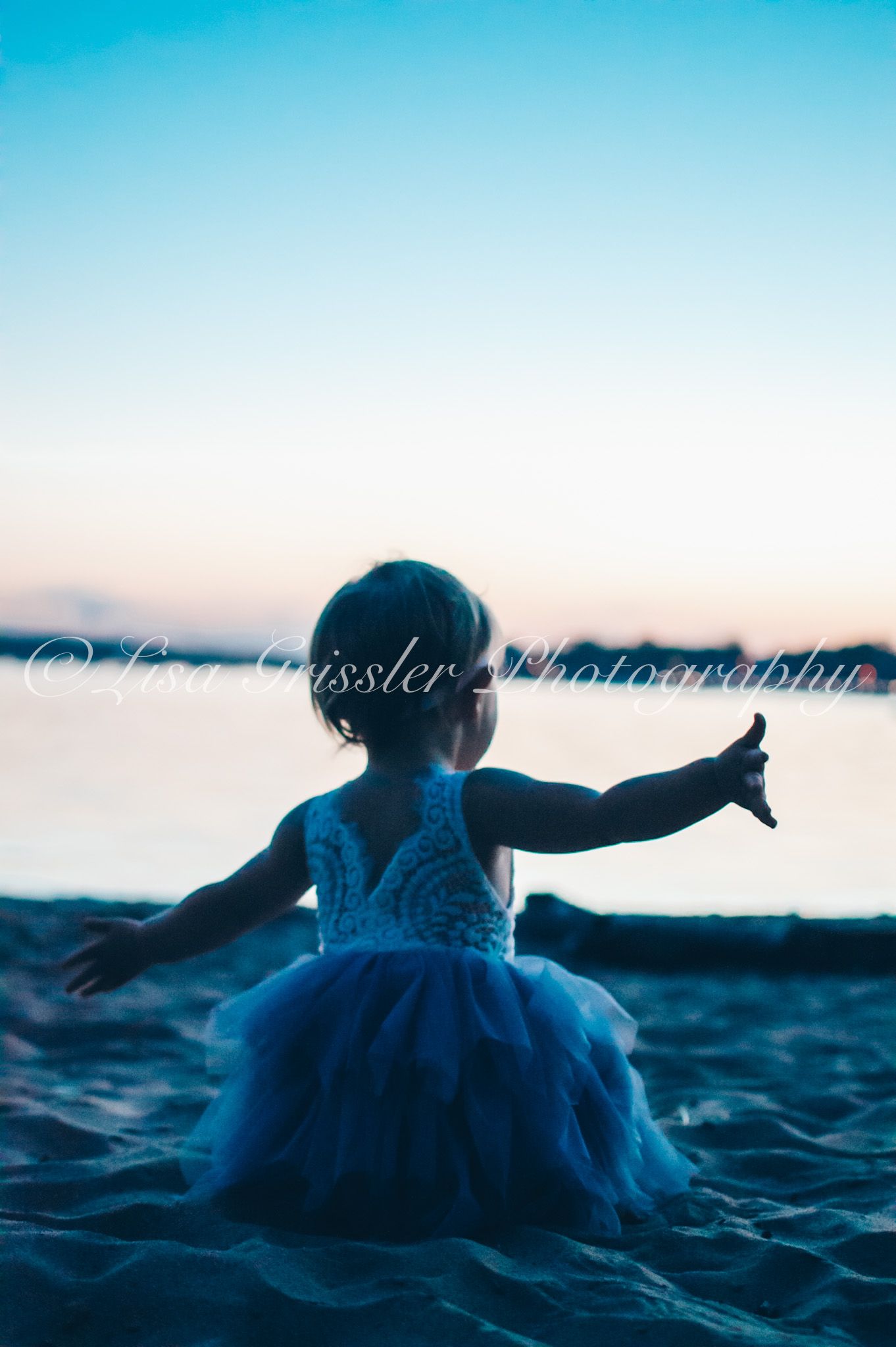 baby beach sunset shoot