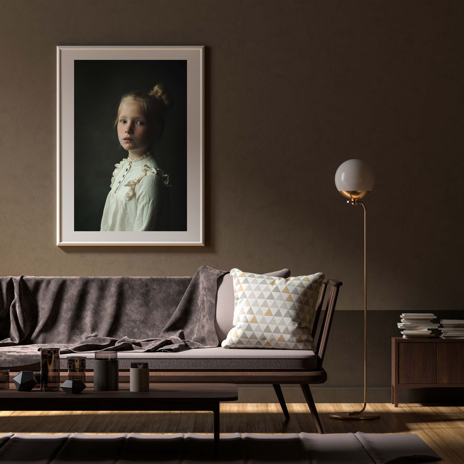 Portret oude meesterstijl in woonkamer