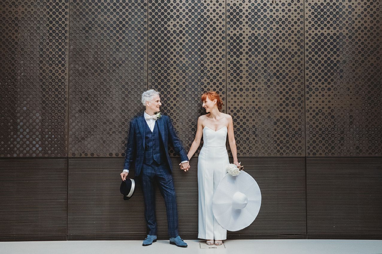 Bride and Groom portrait at Hackney Town Hall wedding