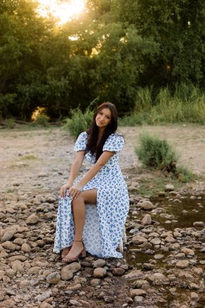 A beautiful sunset at the Arizona river for this teenage senior graduate portrait session.