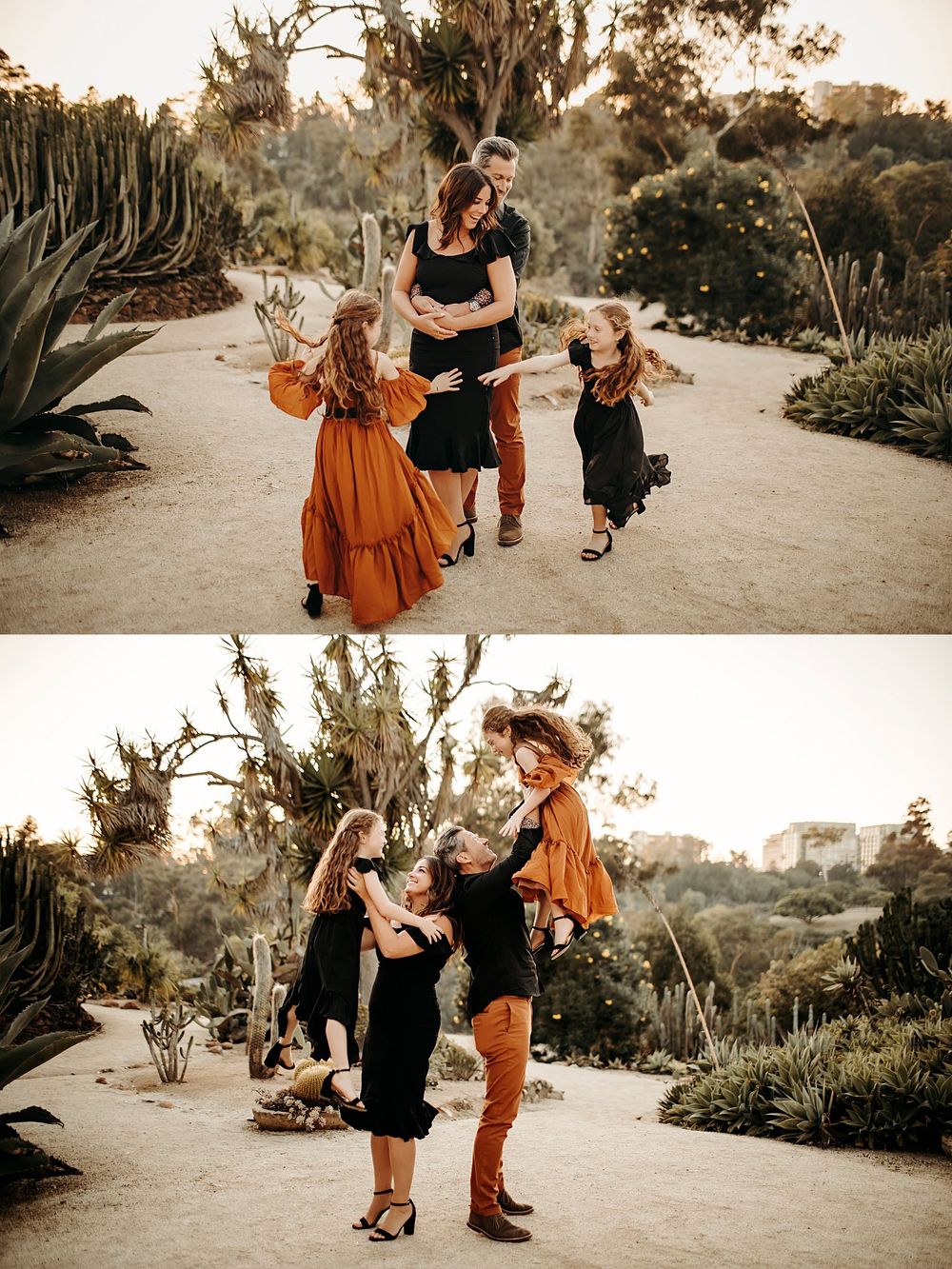 mom and dad hold children up in air by San Diego photographer