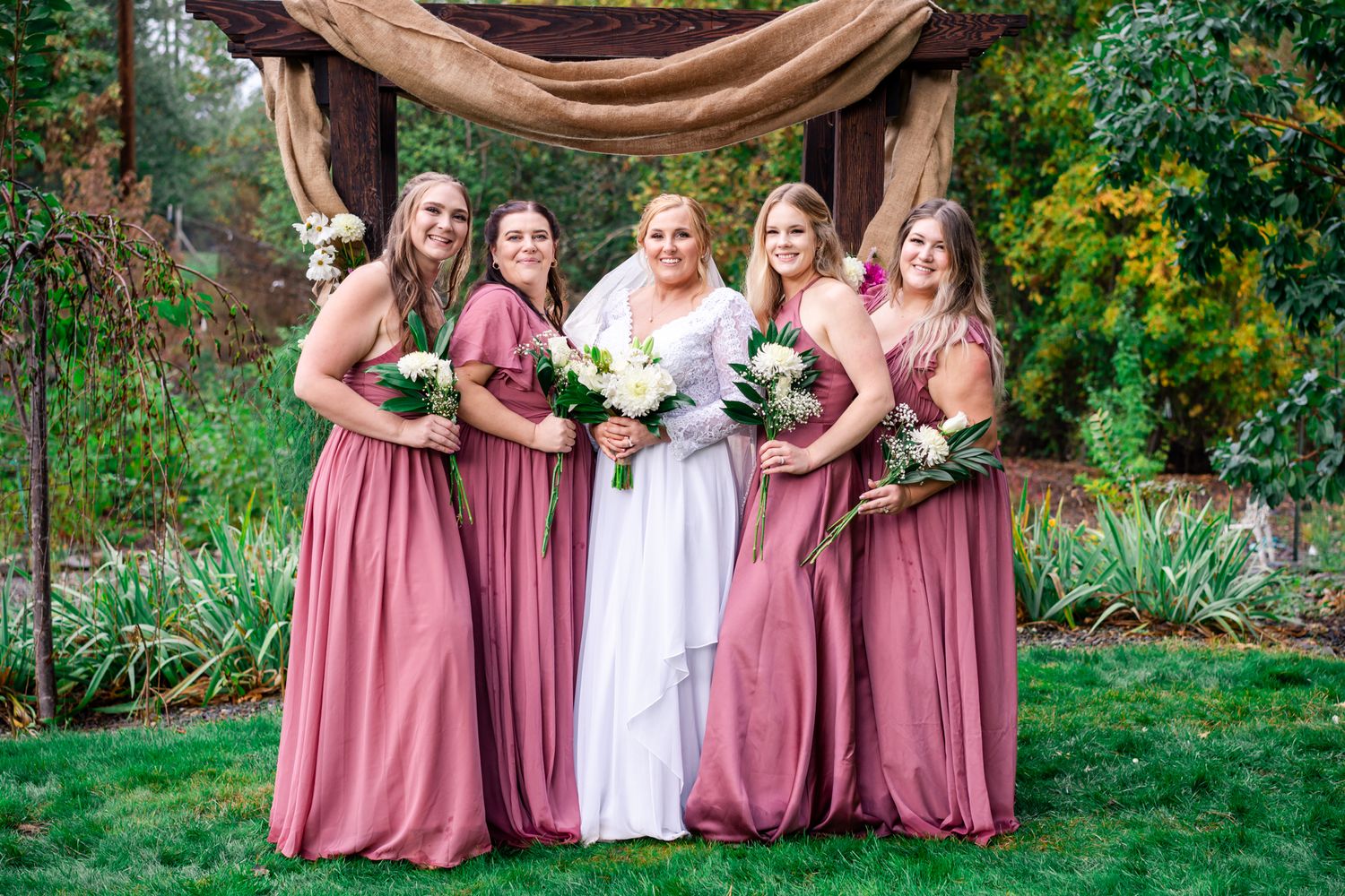 bride and her bridesmaids
