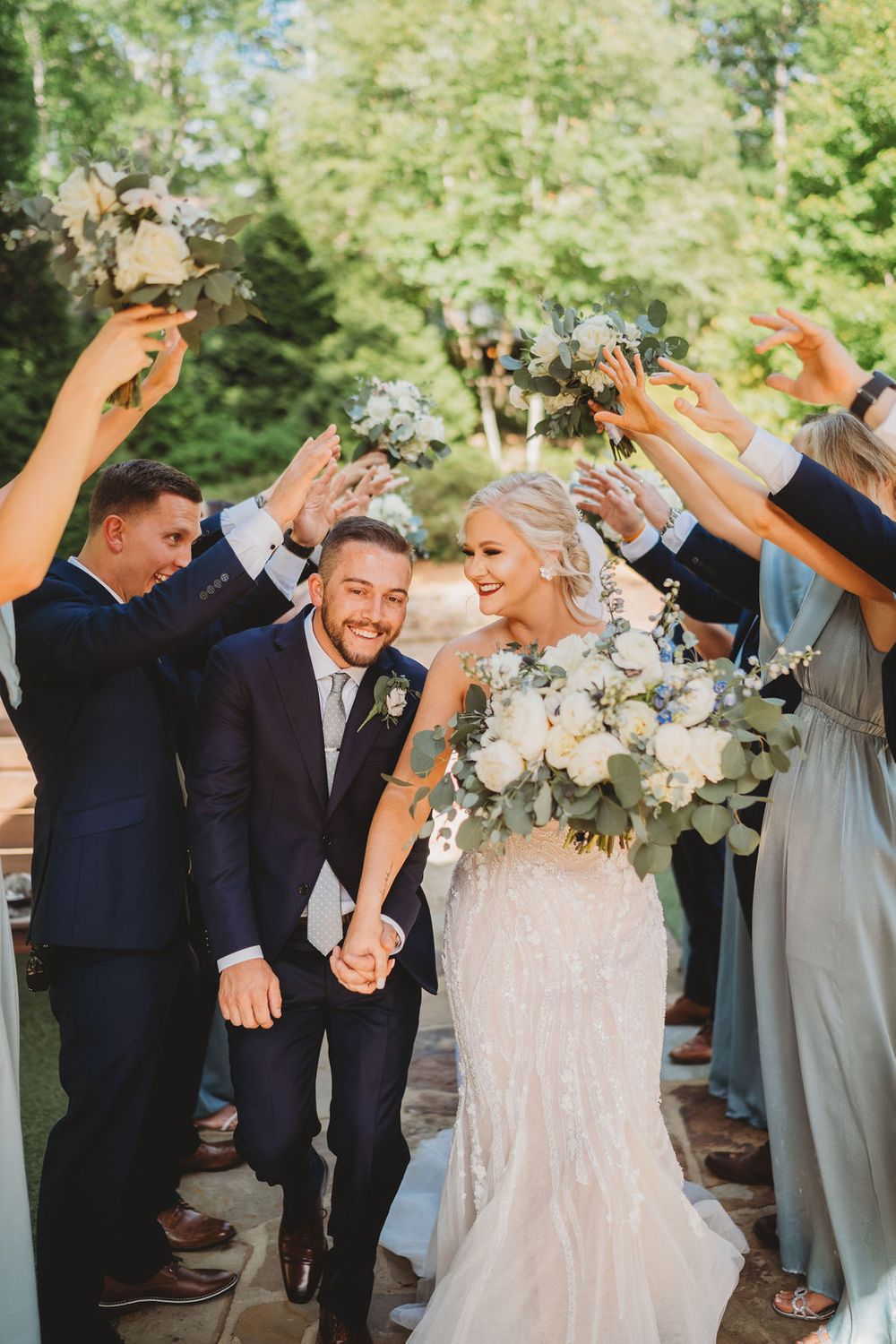 fun bridal party photos Dallas GA indigo falls
