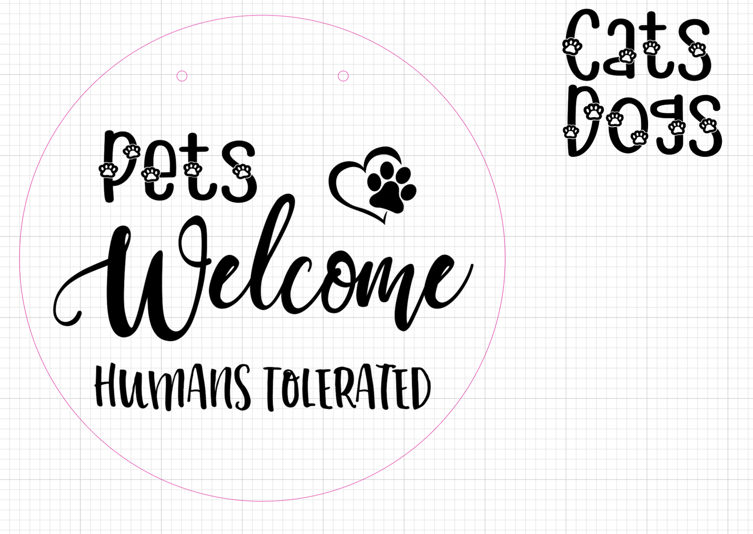 Pet themed welcome wood round