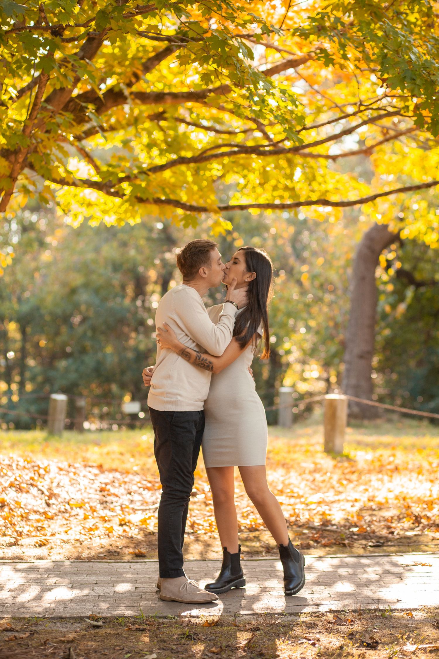 Raleigh, NC Historic Oak View Park Engagement Couple Fall Photography Photo Session