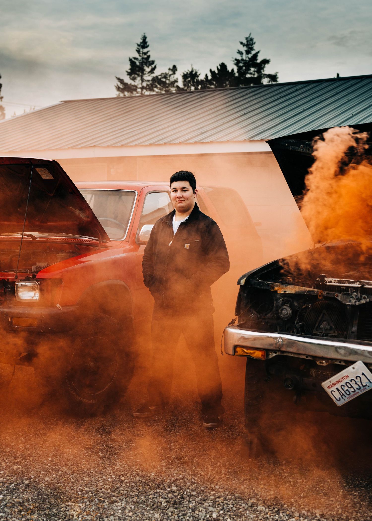 Mechanic-Shots+ LINDY REBRO PHOTOGRAPHY-Senior-Portraits+Smoke-Bombs