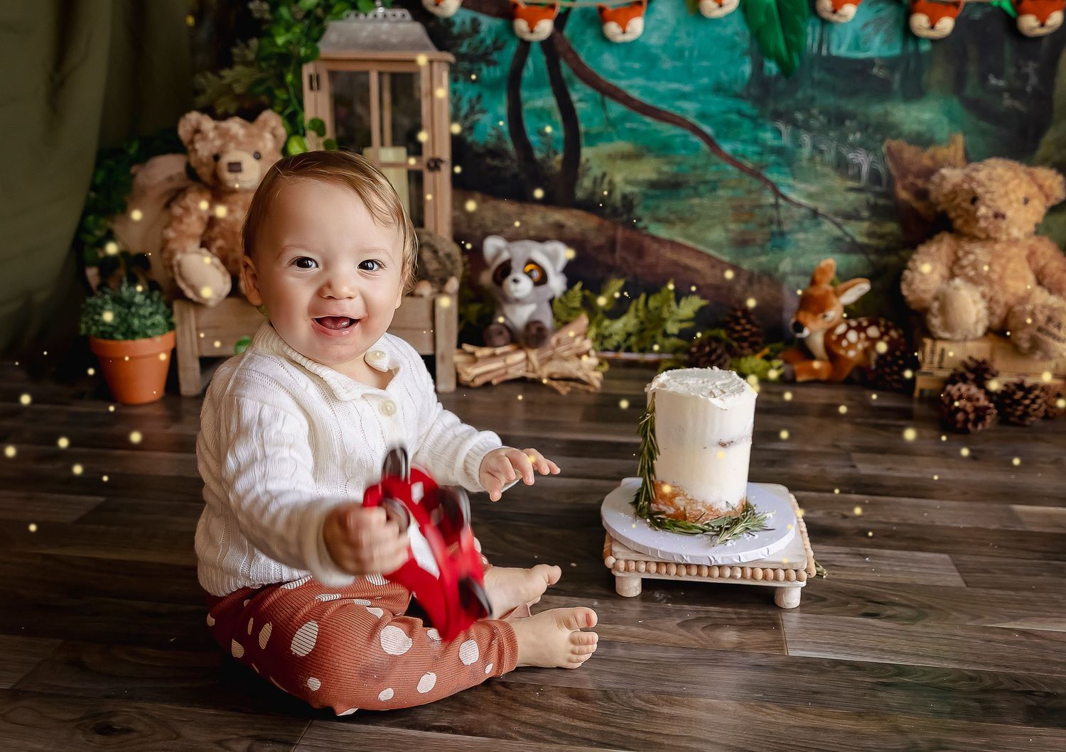 sesion de cake smash para bebe varon de un ano camping bosquesito ponce fotografa de bebes