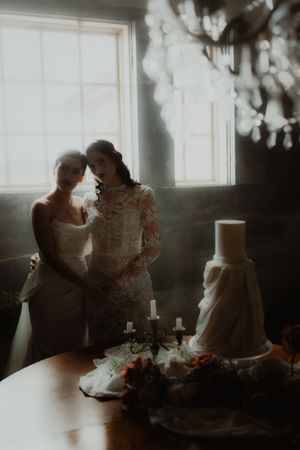 Dark and moody renaissance style wedding in the Pacific Northwest. Portland Oregon wedding.