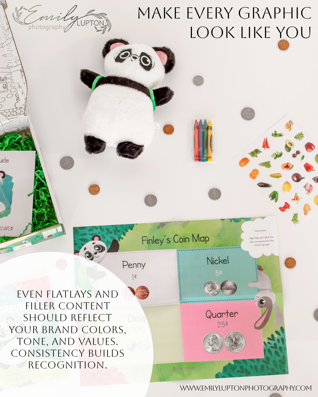 Little Treasure branding flatlay photo in Cincinnati showcasing luxury children’s products and high-end visual styling
