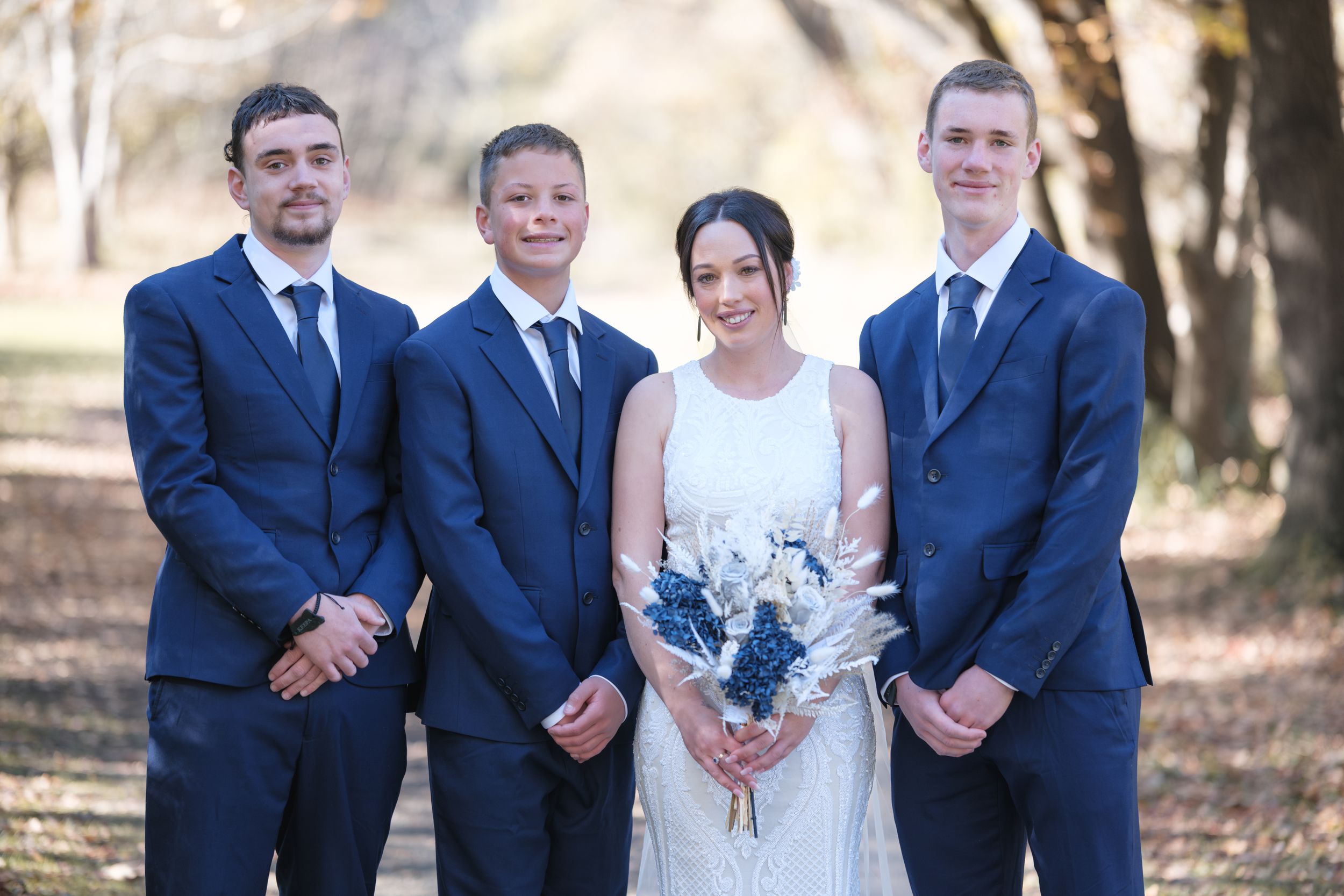 Bride with sons, autumn Hanmer Springs
