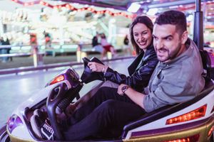 fun and wild engagement session in Lisbon fair by Portugal wedding photographer