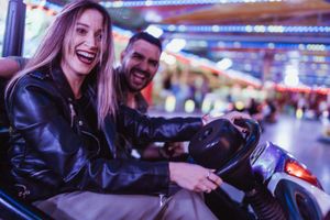 candid carnival moment captured during Lisbon engagement photography