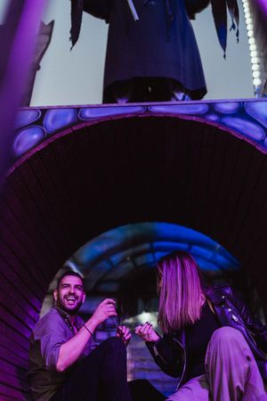 Spontaneous moment frozen by a documentary-style wedding photographer in Lisbon