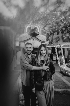 Lisbon wedding photographer capturing candid engagement moment