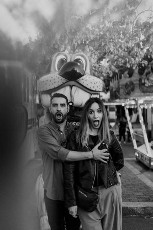 Lisbon wedding photographer capturing candid engagement moment