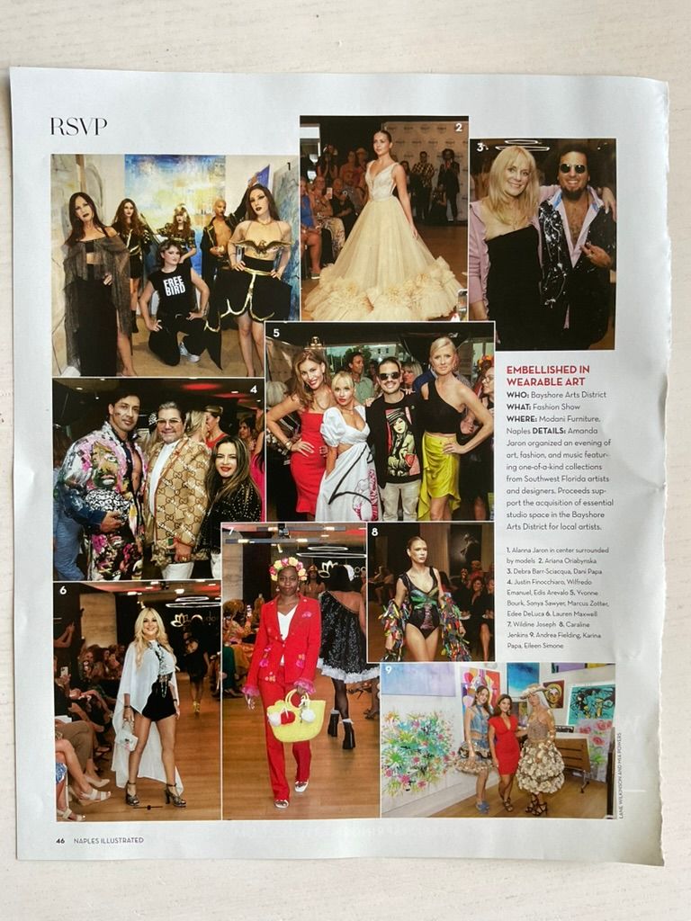 Naples Illustrated RSVP page showing Embellished in Wearable Art fashion event photo collage.