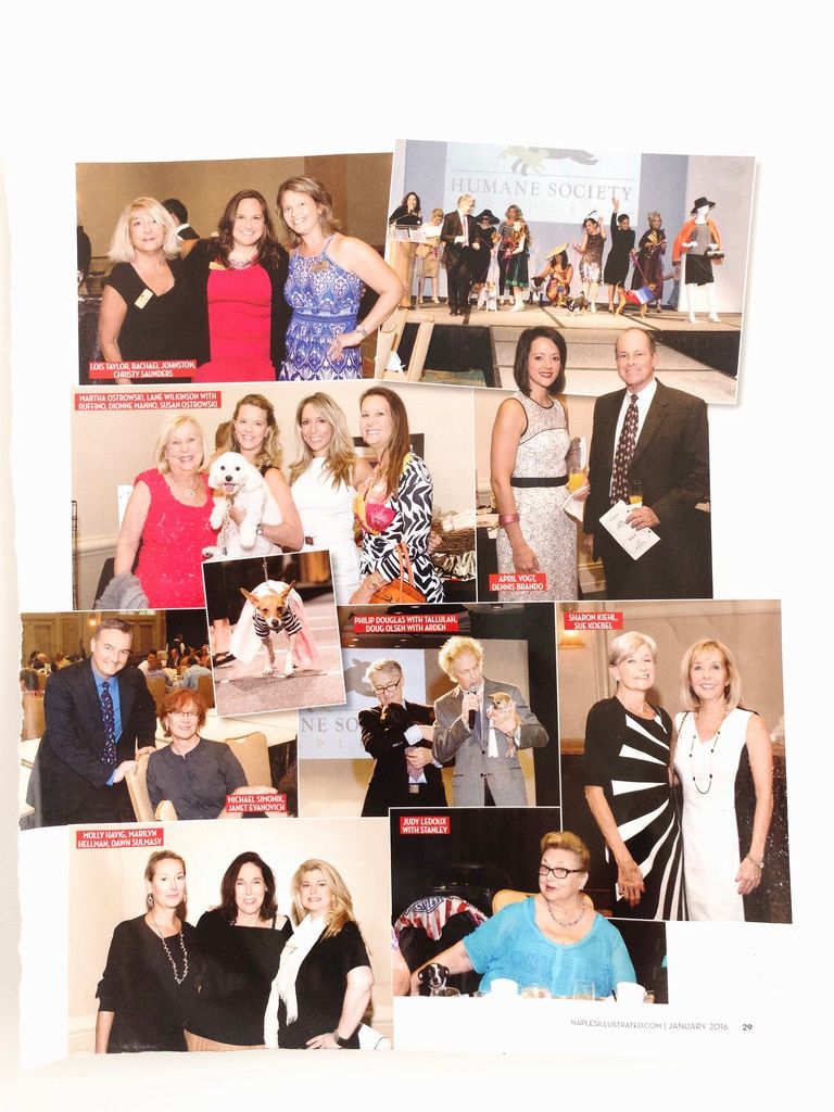 Naples Illustrated magazine spread featuring Humane Society Naples charity event photos.