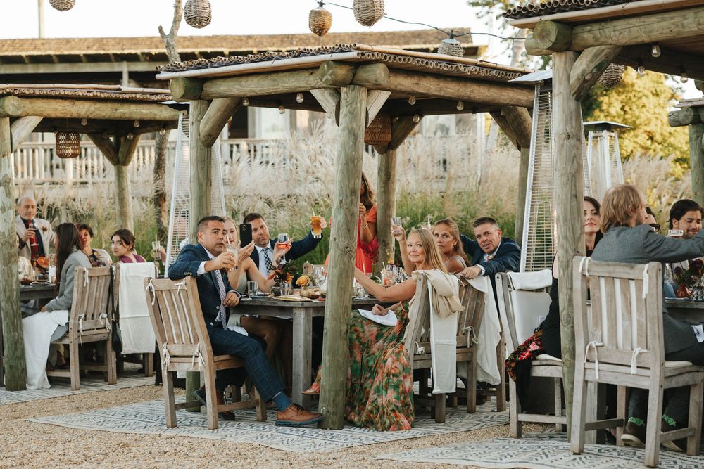 Wedding dinner on the beach in Montauk