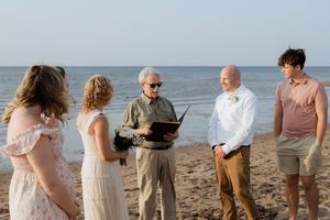 sunset beach wedding photography at Parlee Beach, Cap Pele wedding photographer, romantic intimate micro-wedding elopement photography