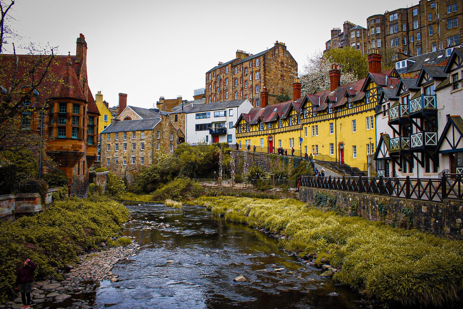 Dean Village à Édimbourg, architecture et rivière, photographie de voyage en Écosse