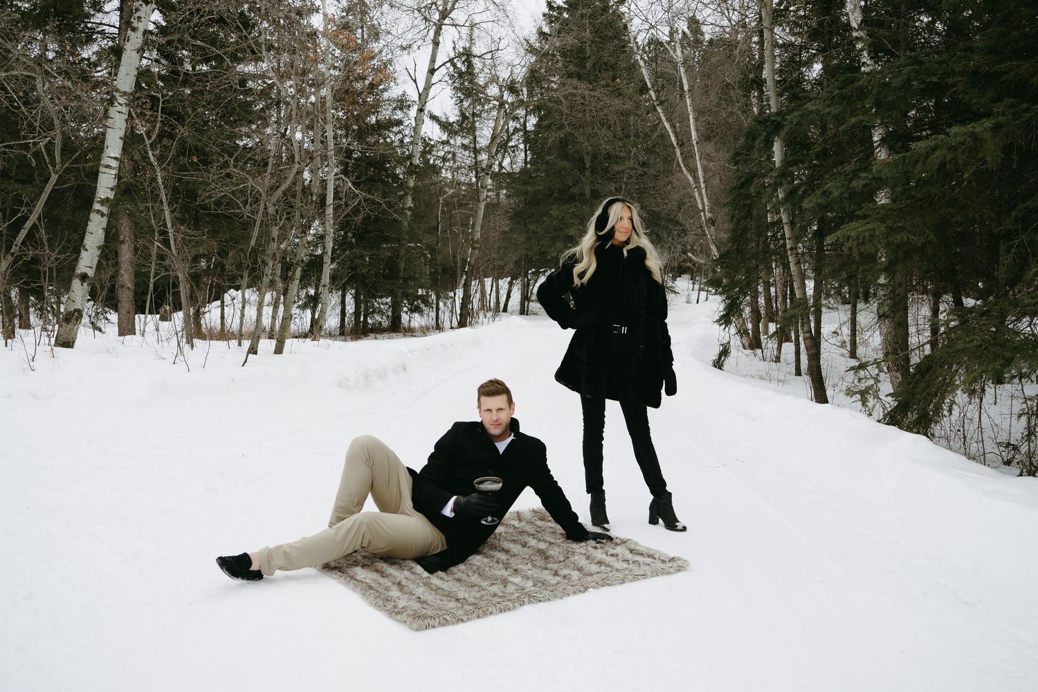 Canmore Banff Elk Island Couples Photos Engagement Session Candid Editorial Alberta Photographer Winter Wedding Elopement Apris Ski Vibe