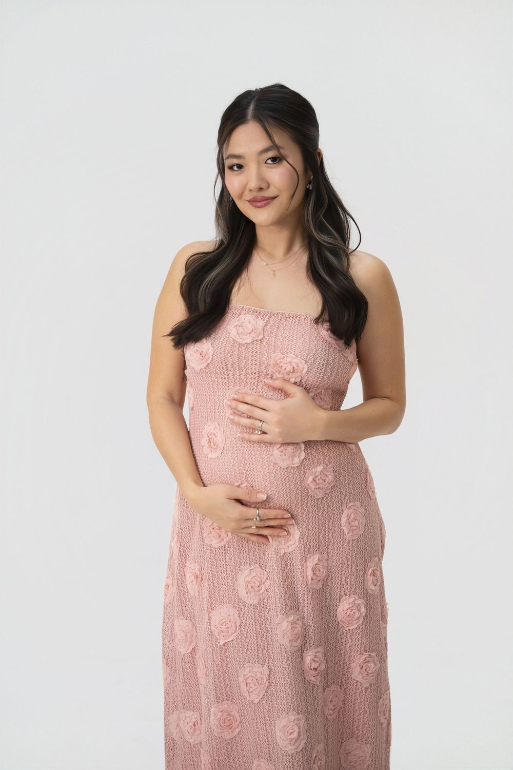 Maternity photoshoot of a woman in studio setting in Palatine, IL